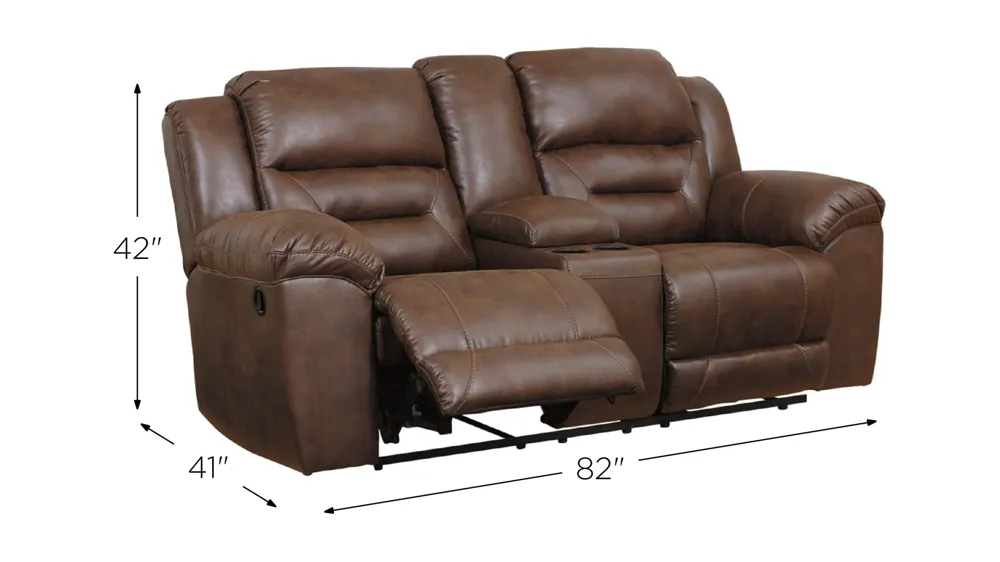 Stoneland Double Recliner Loveseat w/Console Dimensions