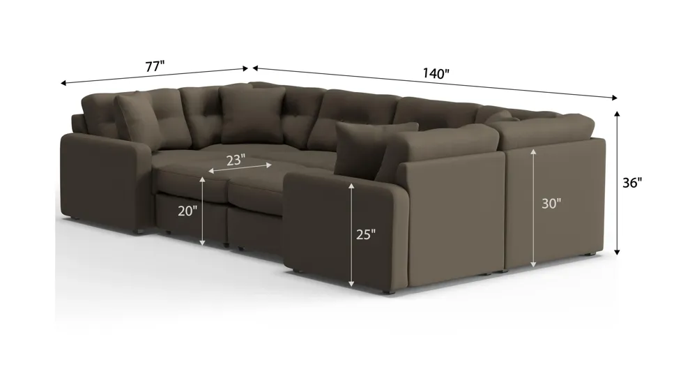 ModularOne 8-pc. Sectional Dimensions