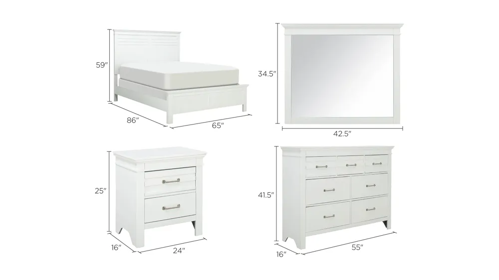 Eastlea 4-pc. Bedroom Set Dimensions