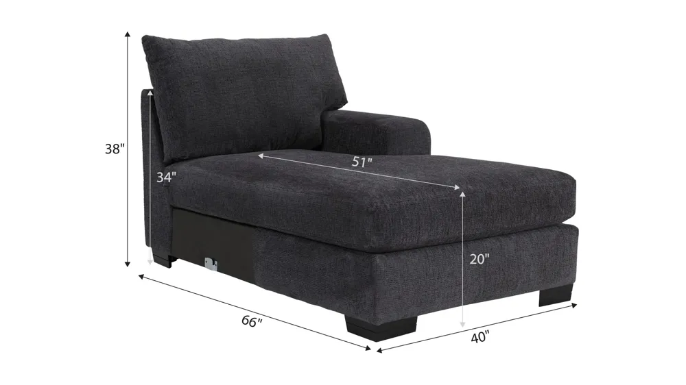 Cooper Right Arm Facing Chaise Dimensions