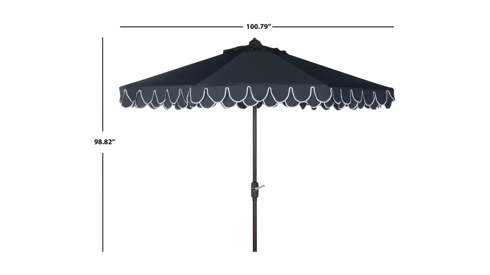 Chandler UV Resistant 9 ft Auto Tilt Umbrella Dimensions