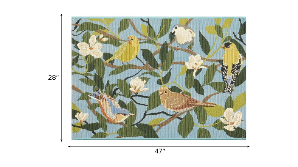 Esencia Floral Finches Indoor/Outdoor Mat Dimensions