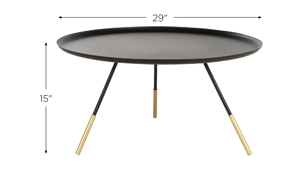 Scarlett Coffee Table with Metal Gold Cap Dimensions