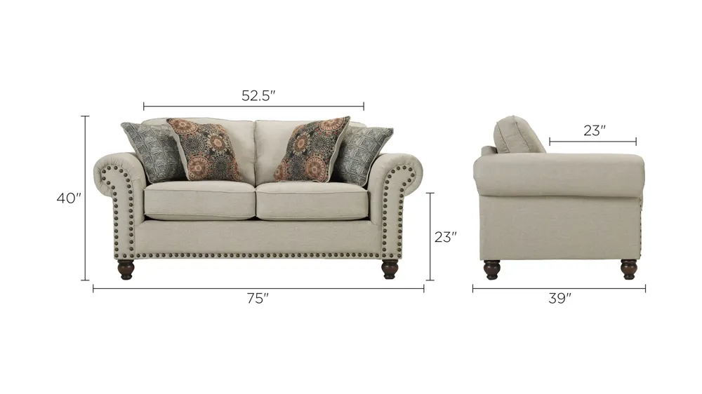 Corliss Loveseat Dimensions