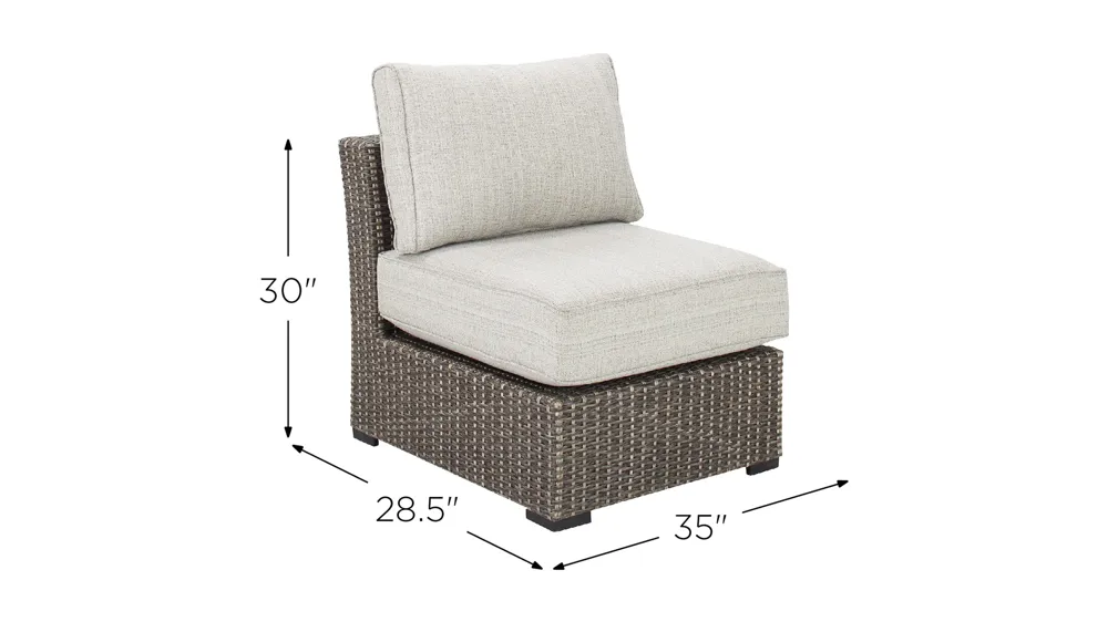 Banyan Armless Chair Dimensions