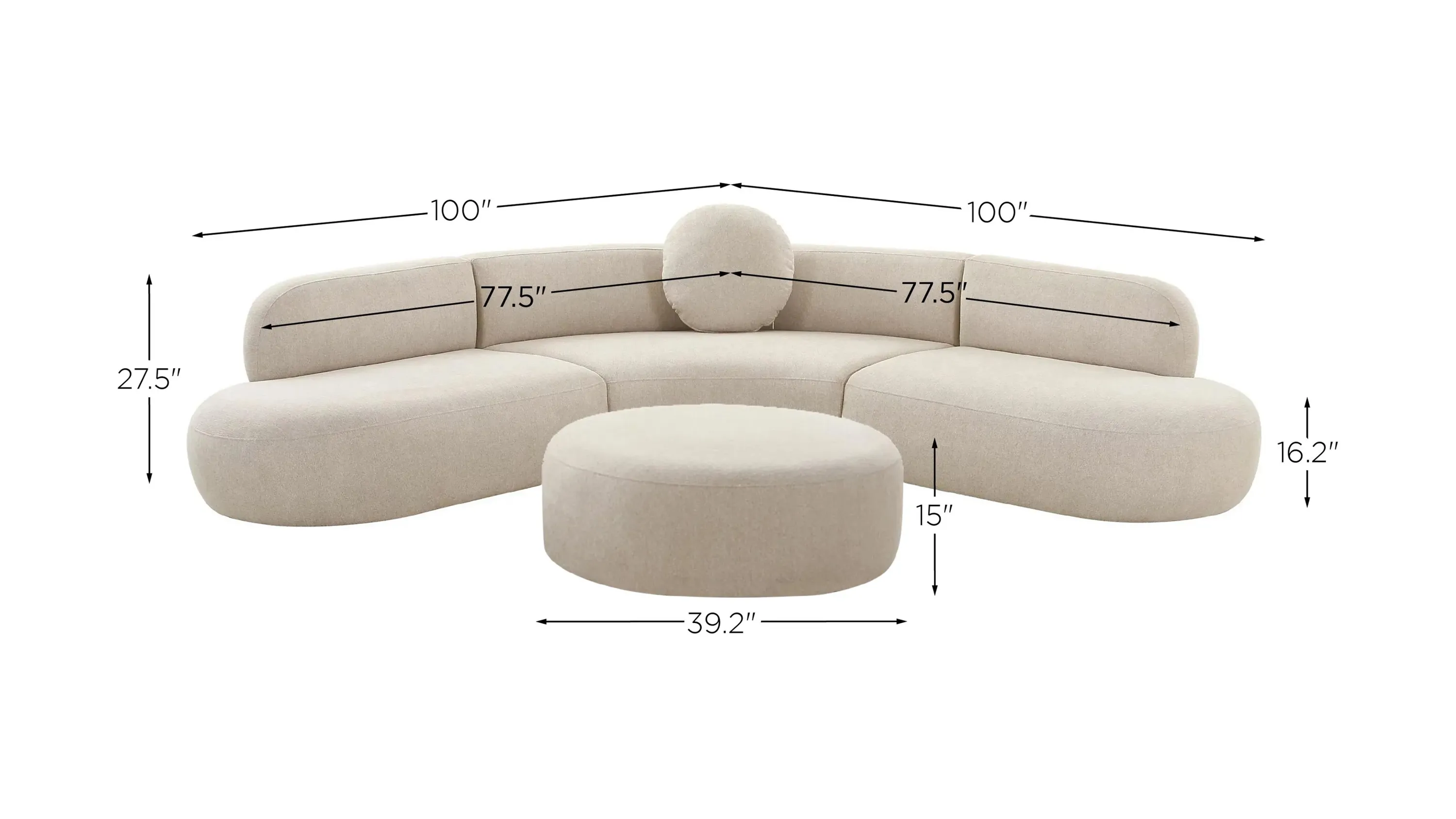 Broohah 3-pc. Sectional with Ottoman | Raymour & Flanigan