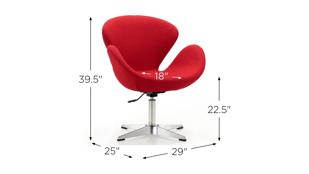 Raspberry Adjustable Swivel Chair (Set of 2) Dimensions