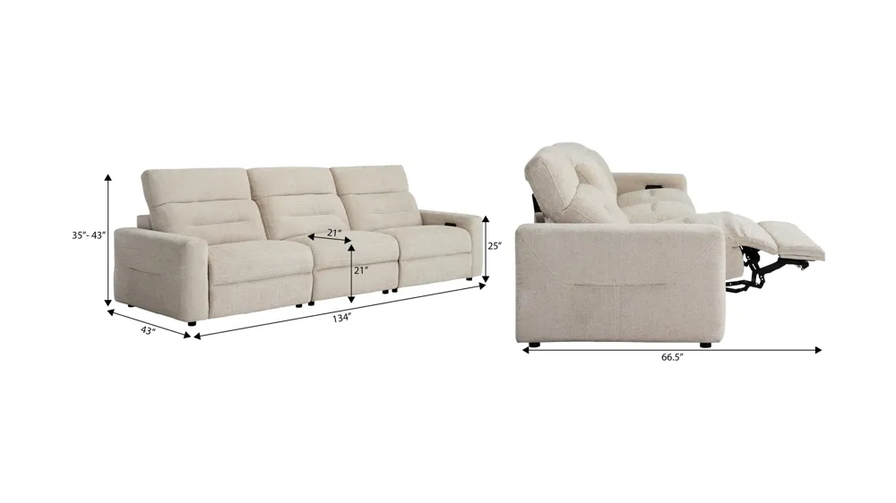 Bradbury 3-pc. Sofa Dimensions