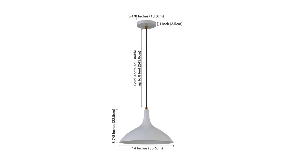 Emily Metal Pendant Dimensions