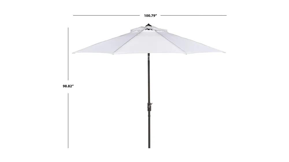 Ortega UV Resistant 9 ft Auto Tilt Crank Umbrella Dimensions