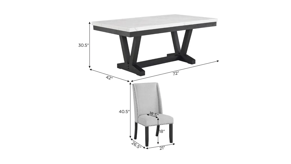 Vance 7-pc. Dining Set Dimensions