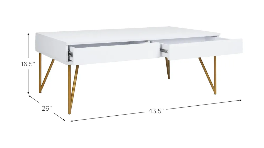 Rosalia Two Drawer Coffee Table Dimensions