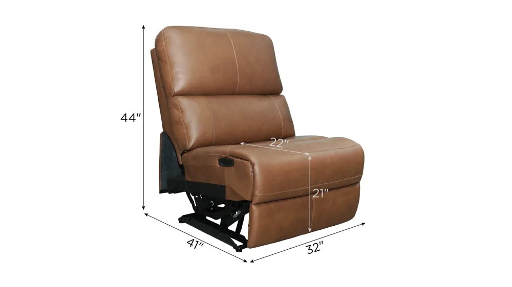 Henrick Triple Power Leather Armless Recliner Dimensions