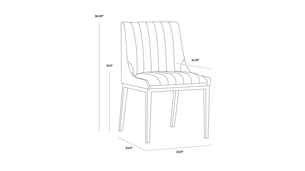 Halden Dining Chair - Set of 2 Dimensions