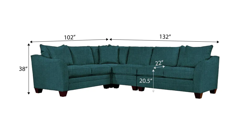 Foresthill 4-pc. Loveseat Sectional Sofa Dimensions