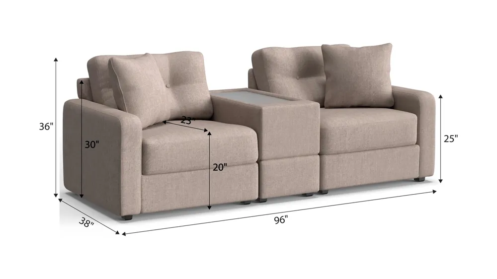 ModularOne 3-pc. Console Loveseat Dimensions