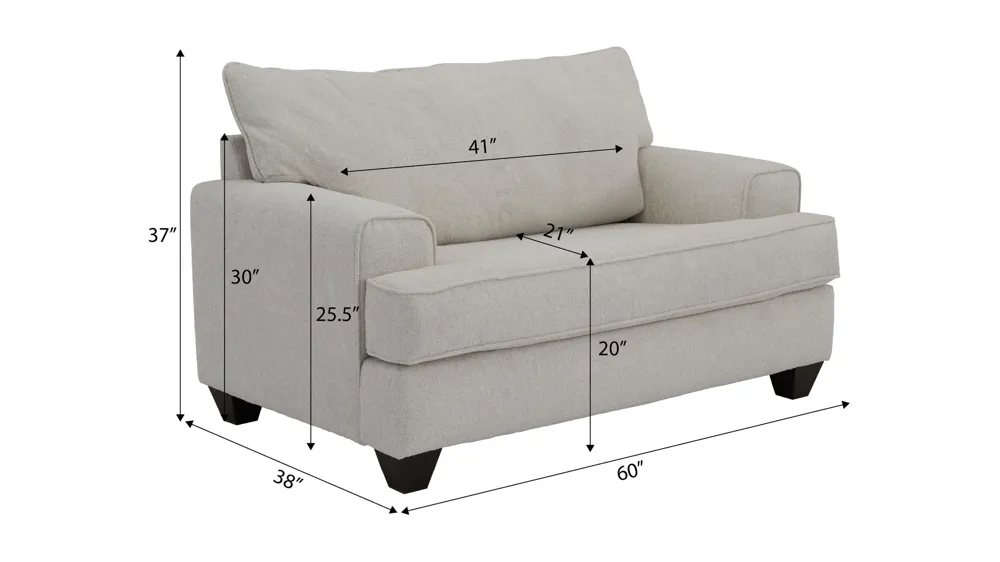 Solara Chair and a Half Dimensions
