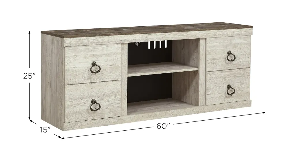 Willowton 60" TV Stand Dimensions