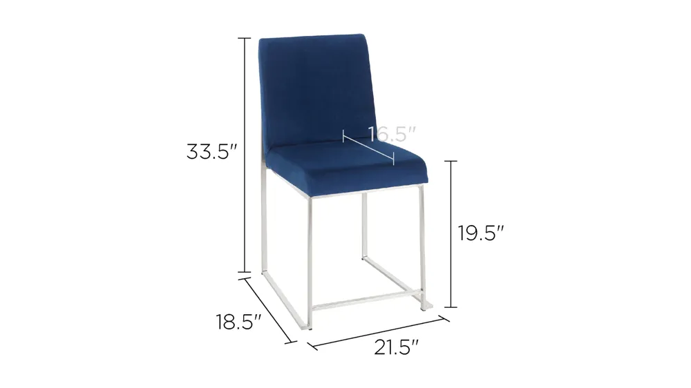Fuji Dining Chairs: Set of 2 Dimensions