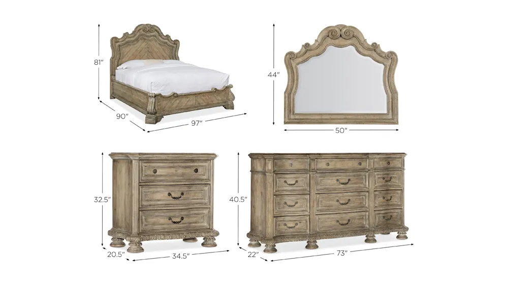 Castella 4-pc. Panel Bed Dimensions