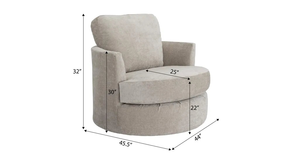 Oliver Swivel Barrel Chair Dimensions