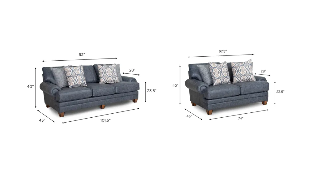 Boswell Living Room Set Dimensions