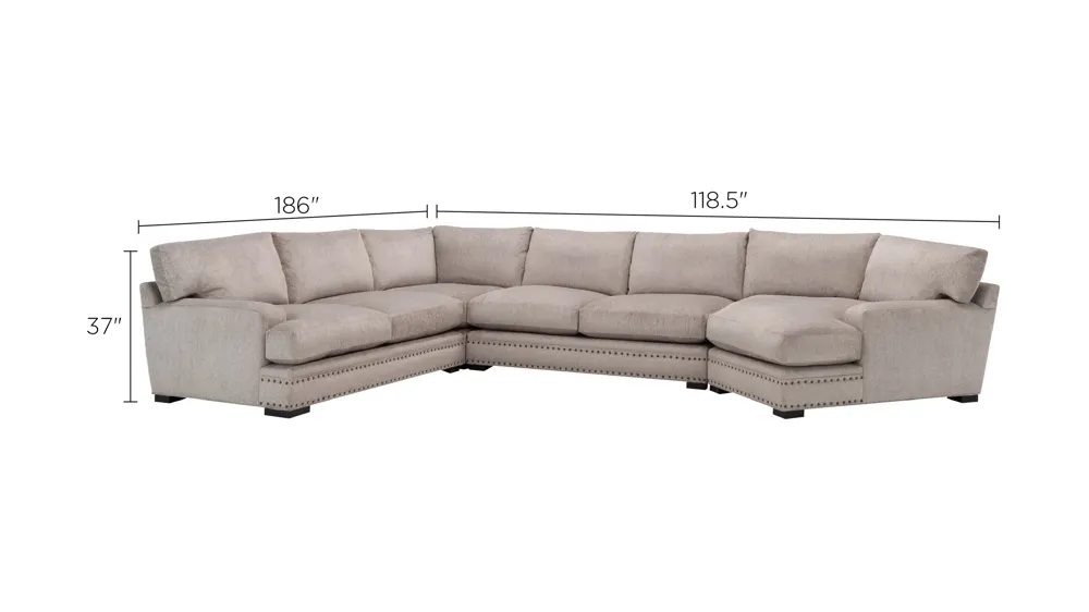 Sienna Chenille 4-pc. Sectional Sofa Dimensions