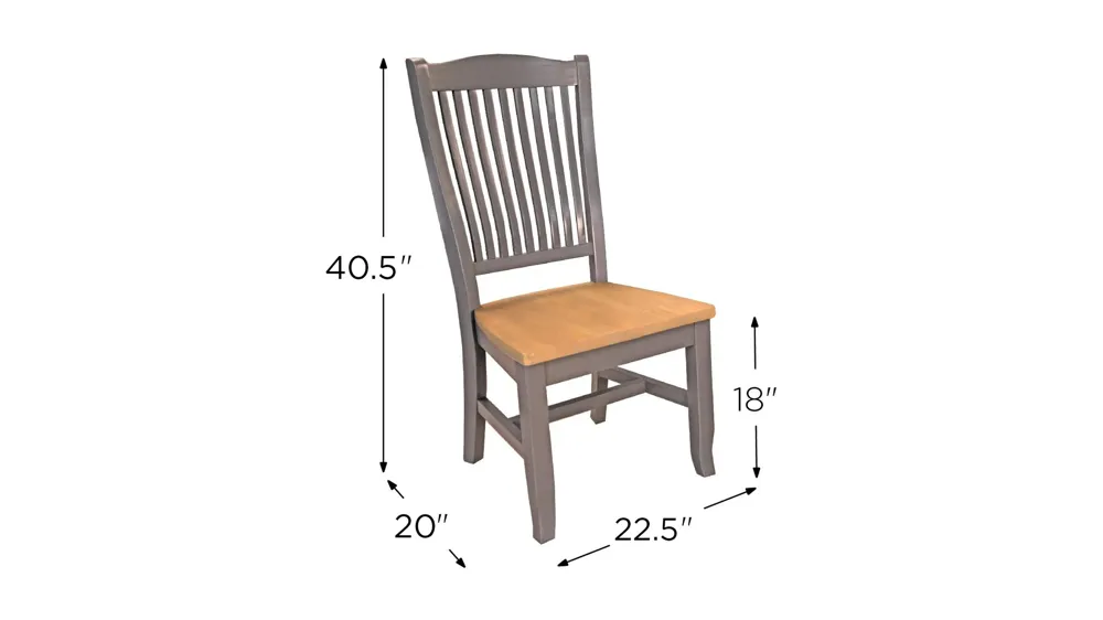 Port Townsend Slatback Dining Chair - Set of 2 Dimensions