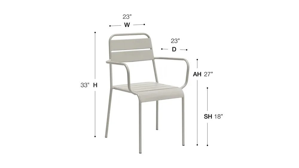 Rosco Outdoor Armchair - Set of 2 Dimensions