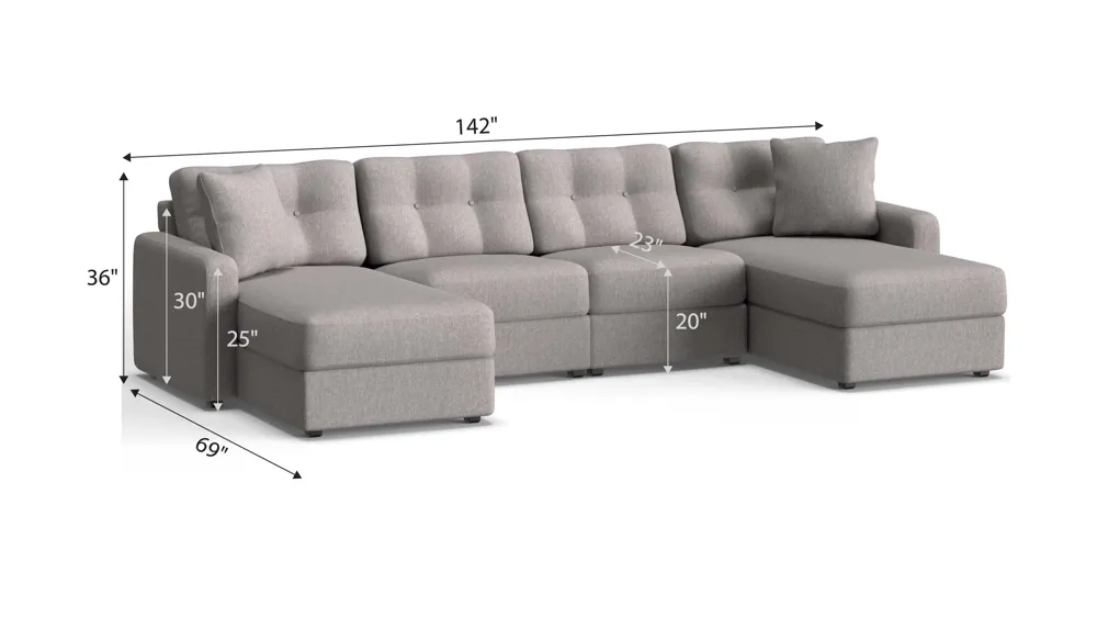 ModularOne 4-pc. Sectional Dimensions
