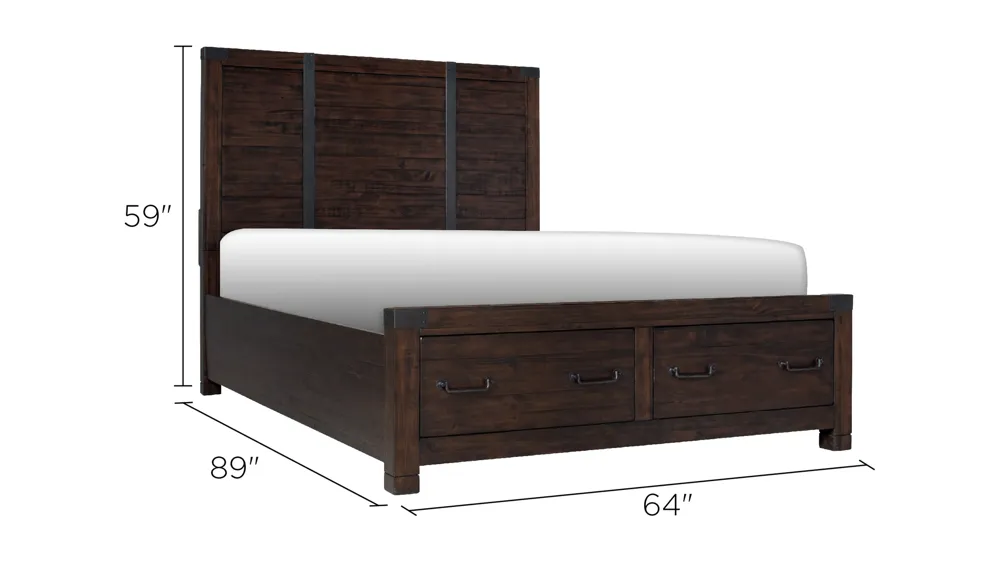 Shelton Platform Storage Bed Dimensions