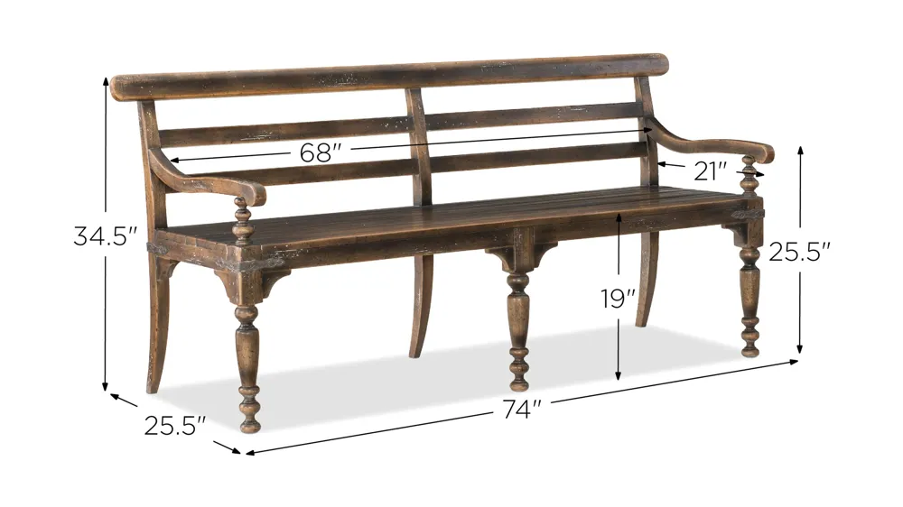 Hill Country Dining Bench Dimensions
