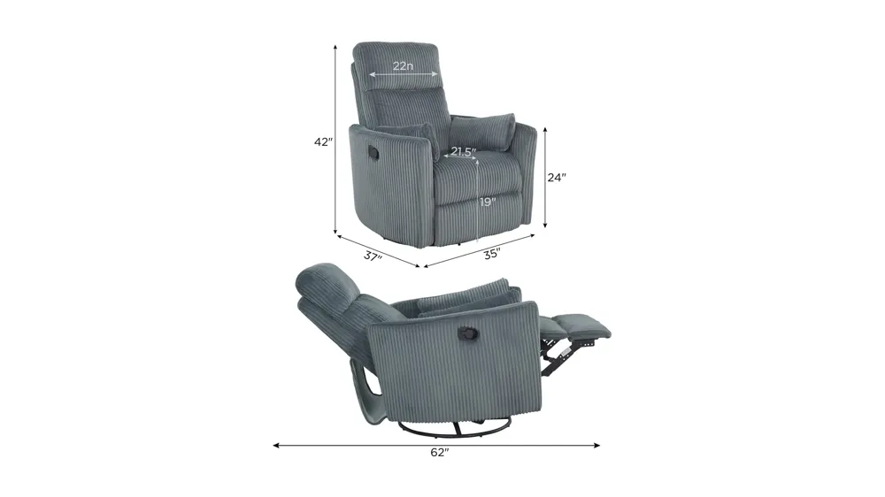 Maverick Swivel Glider Recliner Dimensions