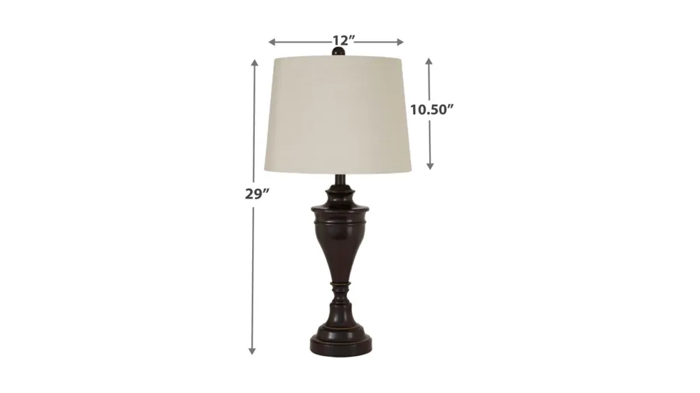 Darlita Metal Table Lamp Set Dimensions