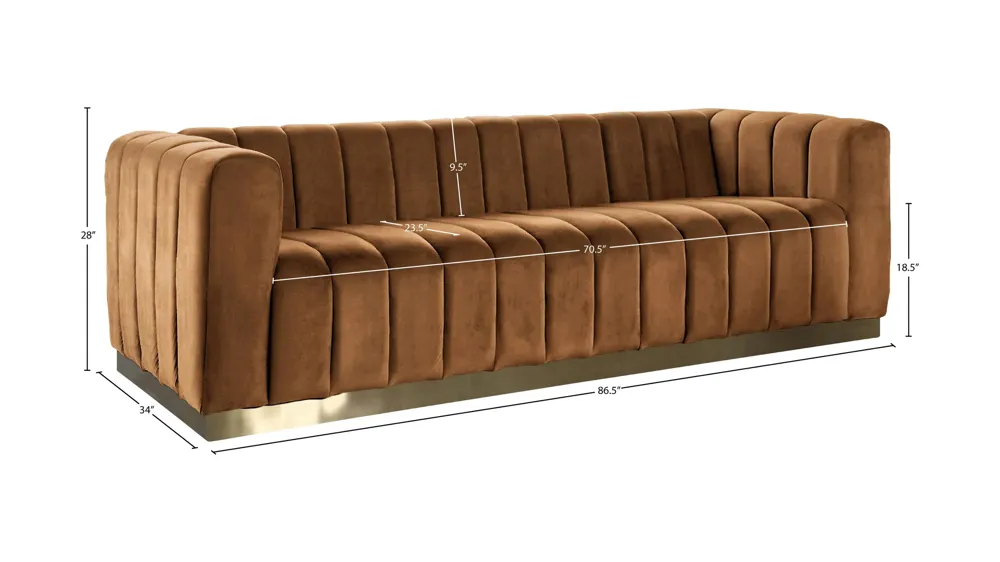 Marlon Velvet Sofa Dimensions