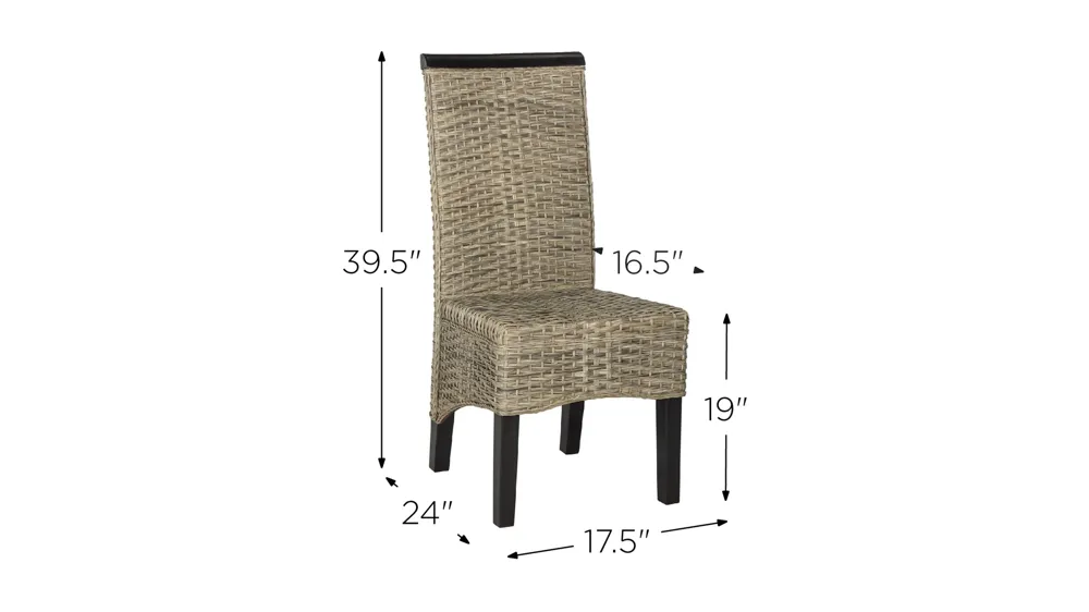 Ember Wicker Dining Chair - Set of 2 Dimensions