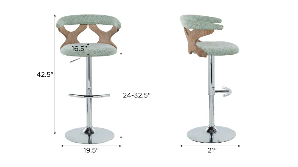 Gardenia Adjustable Barstool - Set of 2 Dimensions