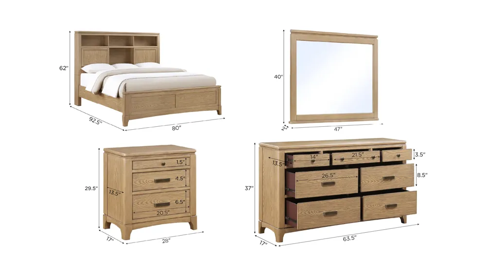 Drayton 4-pc. Bedroom Set Dimensions