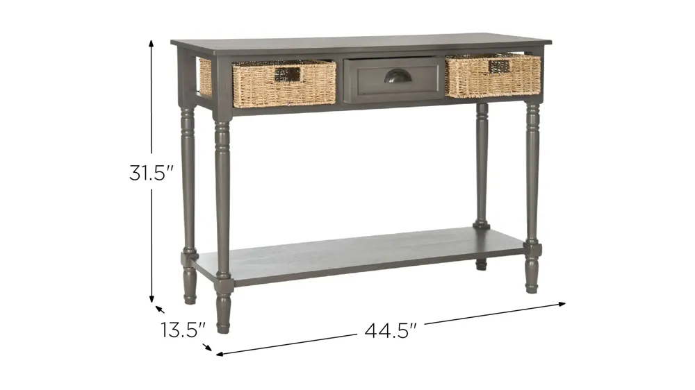 Carina Wicker Console Table With Storage Dimensions