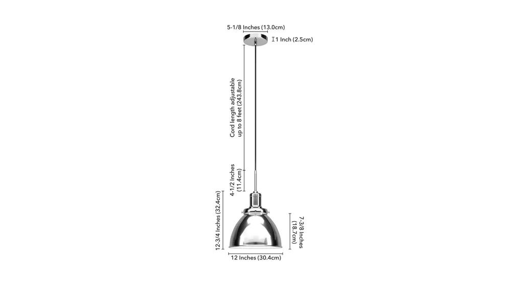 Pari Metal Pendant Dimensions