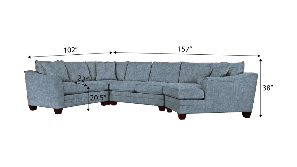 Foresthill 4-pc. Right Hand Cuddler with Loveseat Sectional Sofa Dimensions