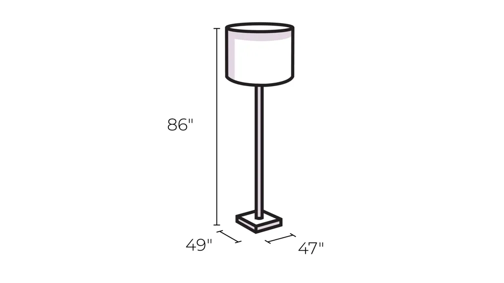 Marlin 3-Arm Arc Lamp Dimensions