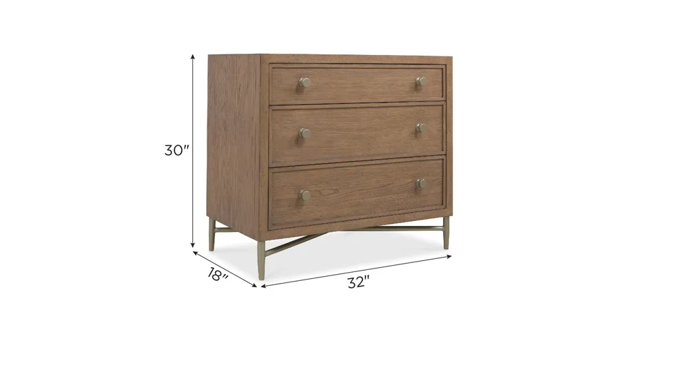 Sonnet Three Drawer Nightstand Dimensions