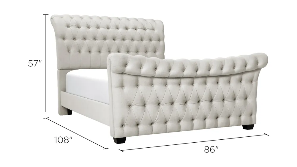 Odette Upholstered Sleigh Bed Dimensions