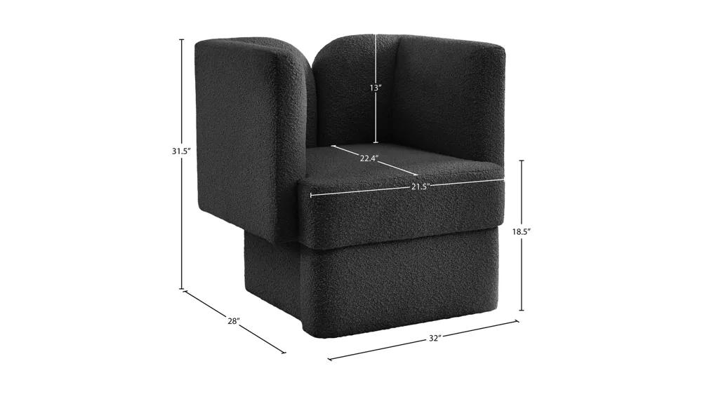 Marcel Boucle Fabric Chair Dimensions