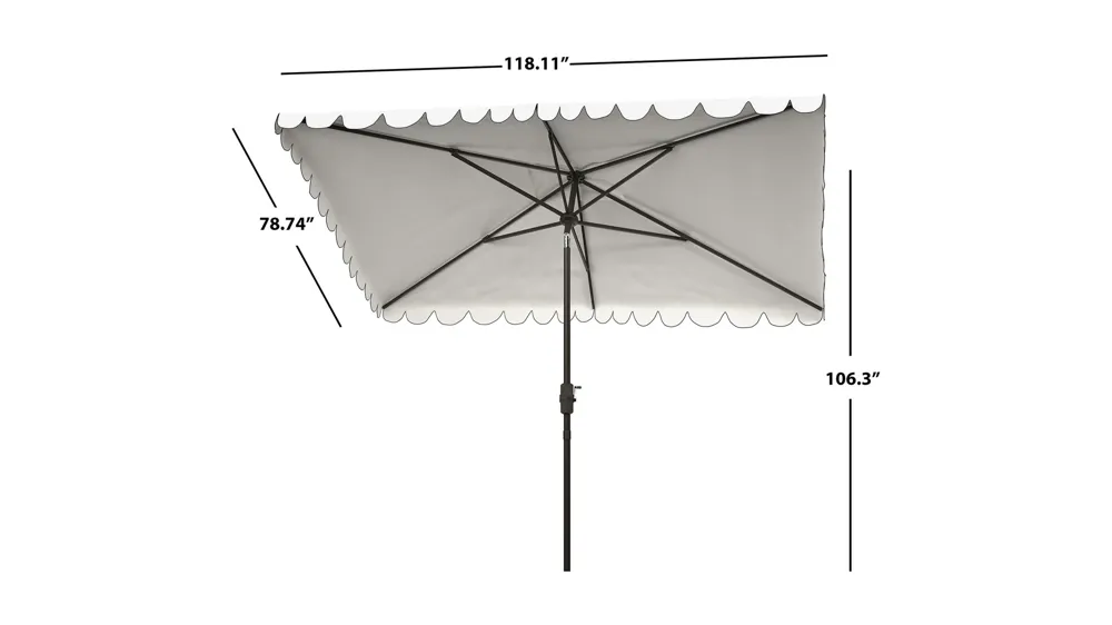 Doreen Rectangular Patio Umbrella Dimensions