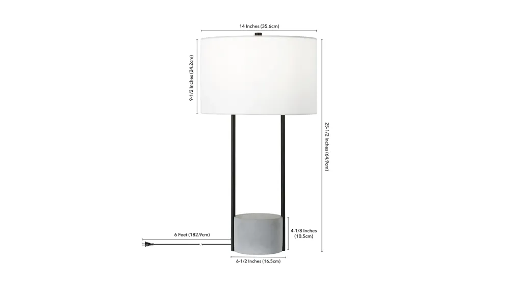Uma Table Lamp Dimensions