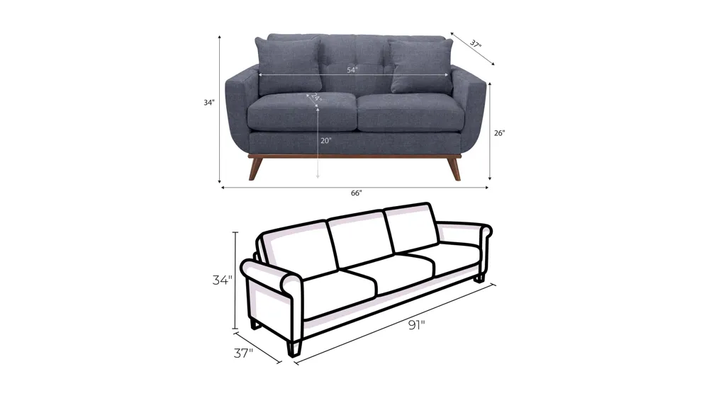 Milo Living Room Set Dimensions