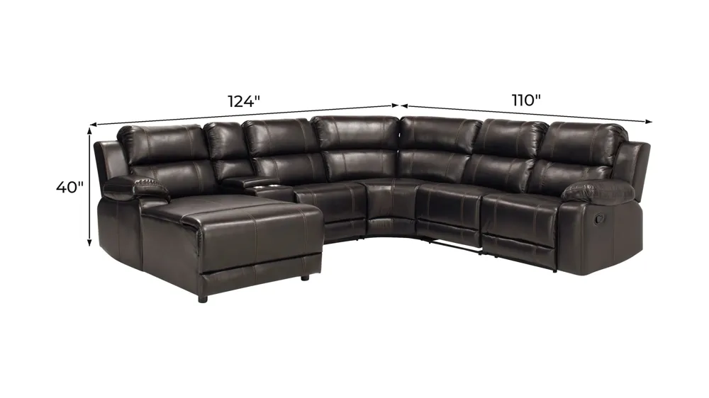 Kerridon 6-pc. Reclining Sectional Dimensions