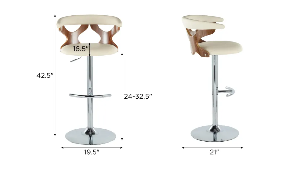 Gardenia Adjustable Barstool - Set of 2 Dimensions